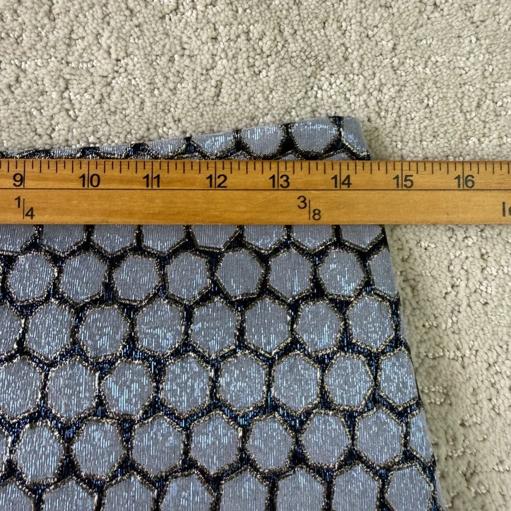 J.McLaughlin Mini Skirt Womens 2 Silver Gold Metallic Honeycomb Jacquard A-Line